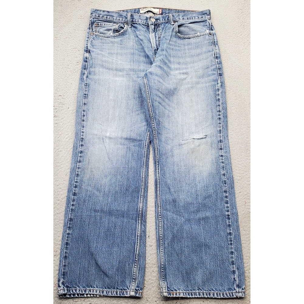 Levi's 559 Straight Jeans Mens 36x30 Blue Denim Relaxed Fit Distressed Red Tab